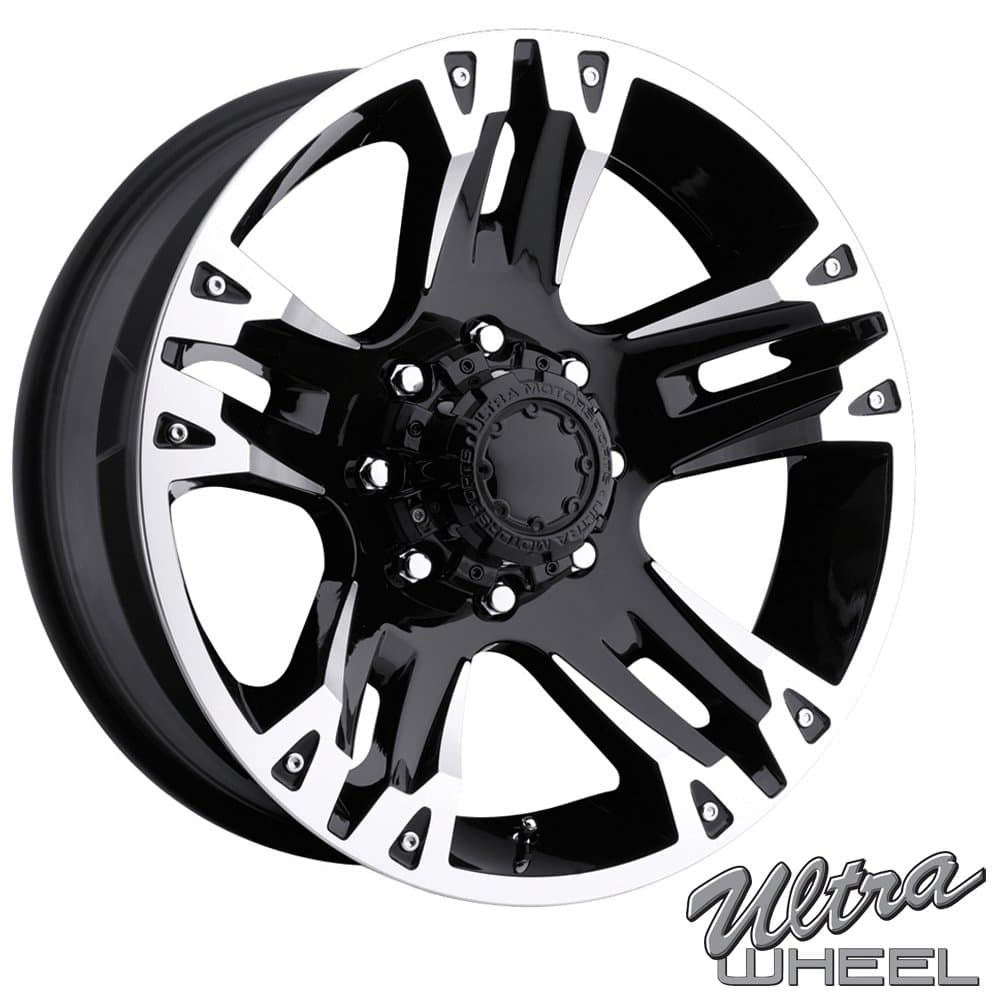 Ultra Maverick 16 Black Wheel / Rim 8x6.5 with a 10mm Offset and a 125 Hub Bore. Partnumber 235-6882B