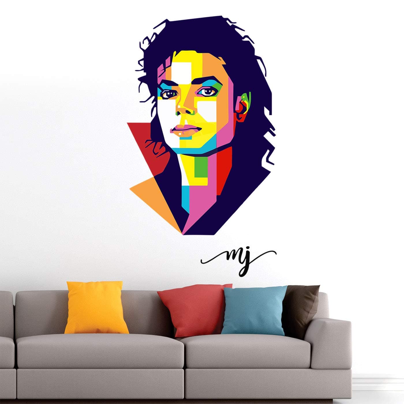 StickMe 'Michael Jackson - Music- Pop - King - Modern Art - Warp Art - Creative - Colourful Wall Sticker' -SM574 (PVC Vinyl - 105cm X 60 cm)