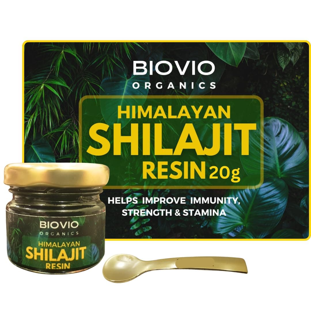 BIOVIO ORGANICS Himalayan Shilajit Resin 20g | Shilajit Original for Strength, Stamina & Performance | Shilajit Resin for Men & Women with Fulvic Acid & 85 Trace Minerals | Shilajitresin