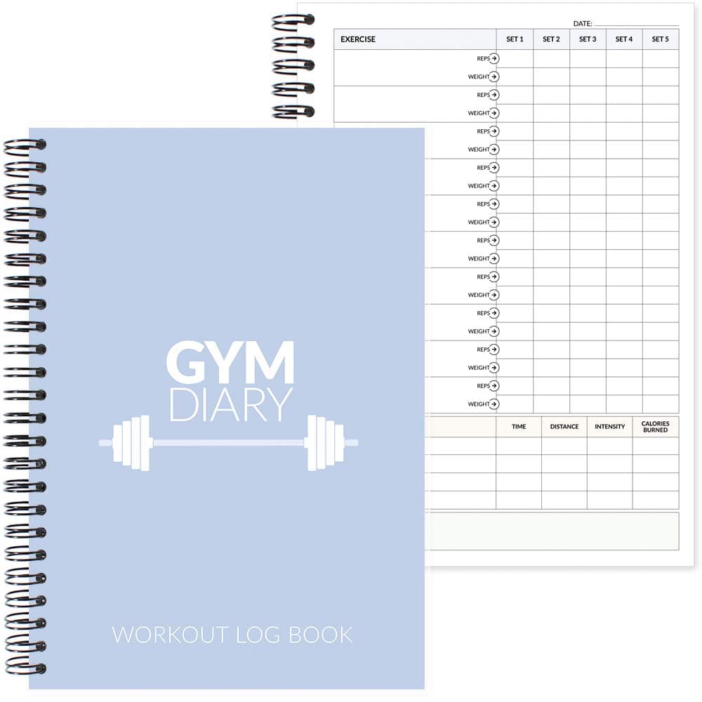 York Stationery Gym Diary - A5 Workout Log Book, Exercise, cardio, weight lifting journal