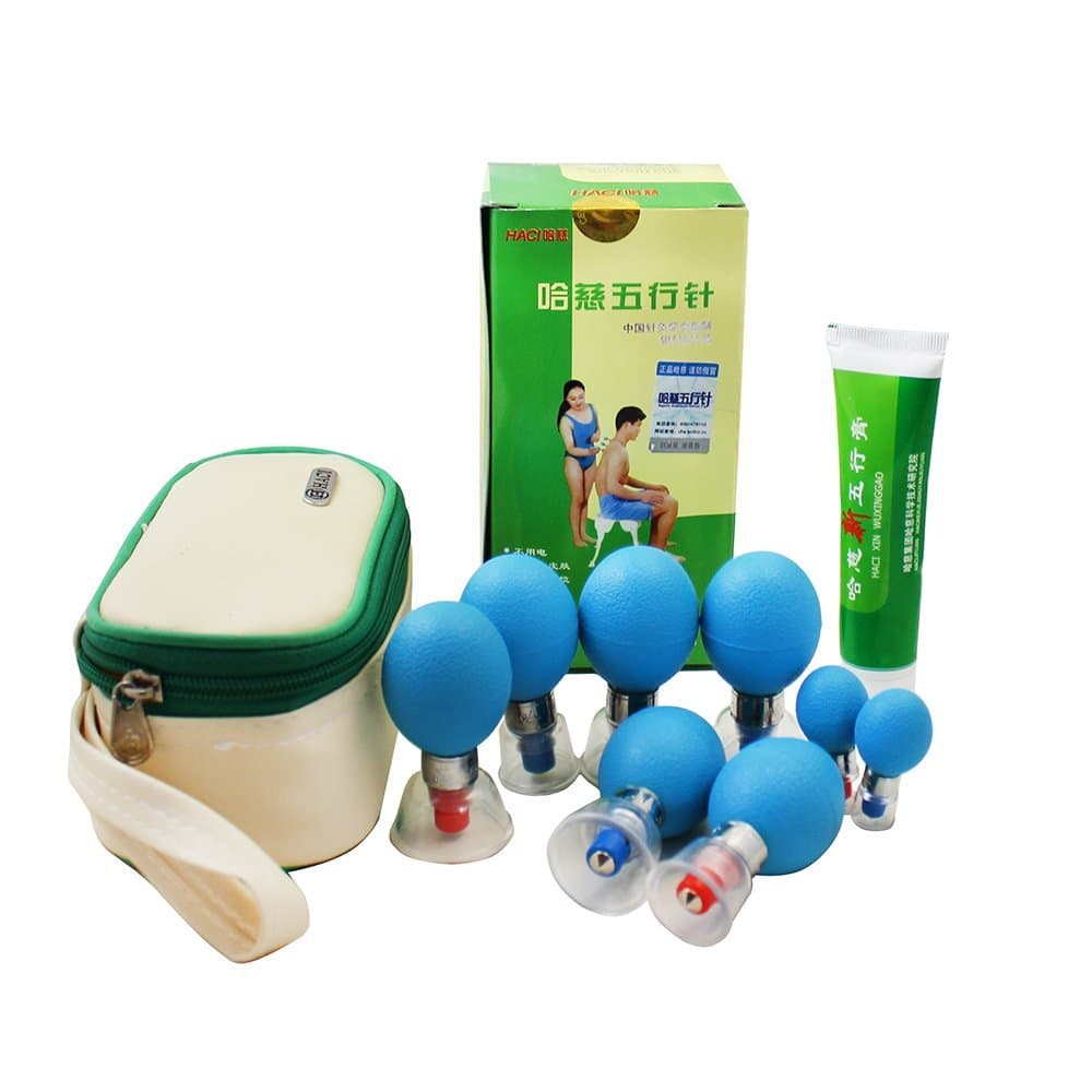 (English Manual) Haci Magnetic Cupping Set with Silicone Bulbs for Traditional Chinese Cupping Therapy