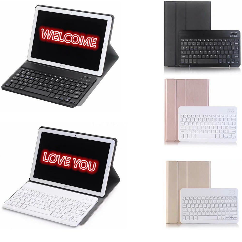 Huawei MediaPad M5/M5 Pro 10.8 inch Bluetooth Keyboard Case Slim Stand PU Leather Portfolio Detachable Cover for Huawei MediaPad M5/M5 Pro 10.8" 2018 (Huawei MediaPad M5/M5 Pro 10.8, Black)