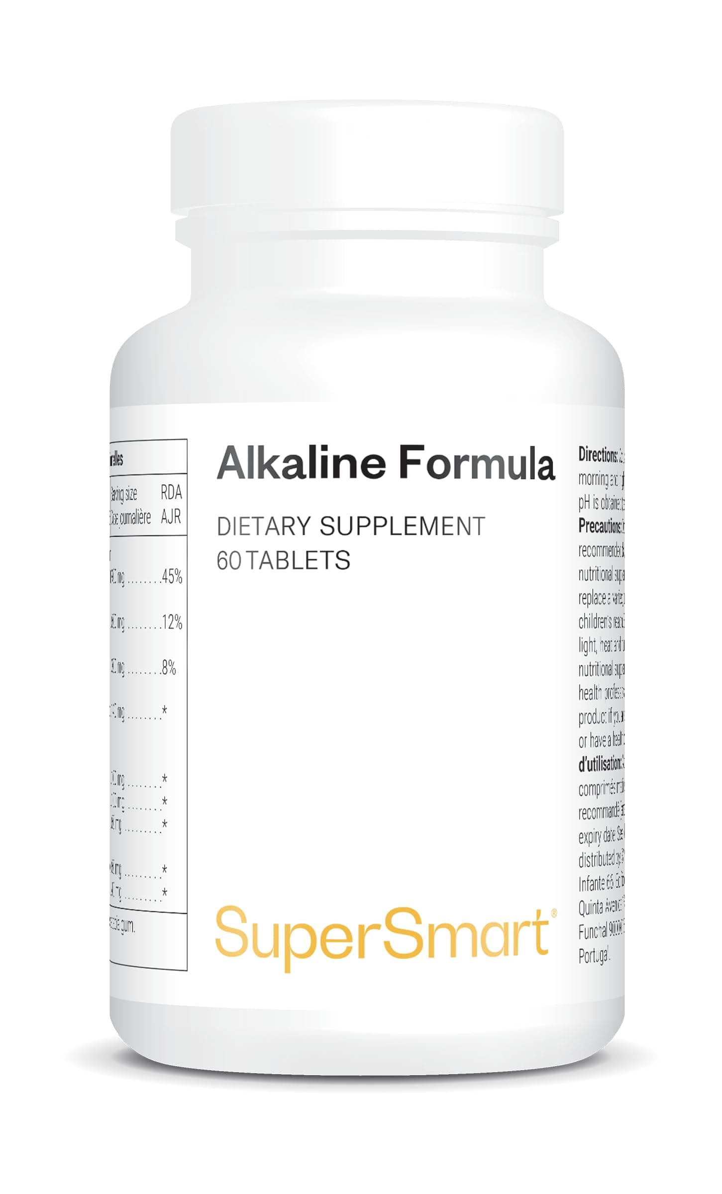 Alkaline Formula – Supports Acid-Base Balance – Rich in Calcium & Magnesium – Potassium Phosphate – Plant Extracts – Vegan – Gluten Free – SuperSmart