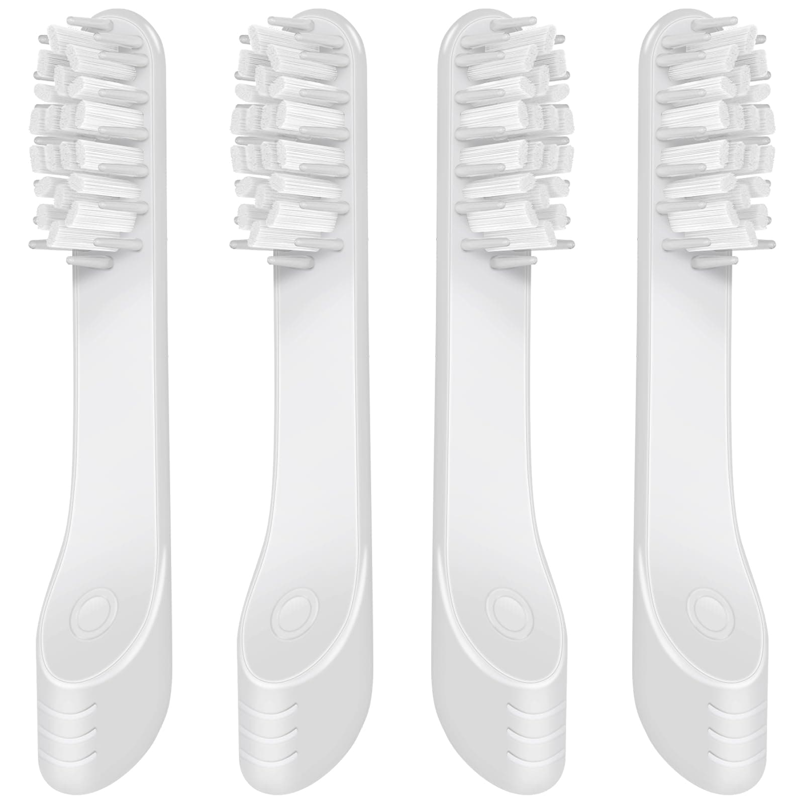 Toothbrush Replacement Heads Compatible with Quip Sonic Toothbrush-Soft Bristle Adult Refill Toothbrush Heads, Light Gray, 4-Pack