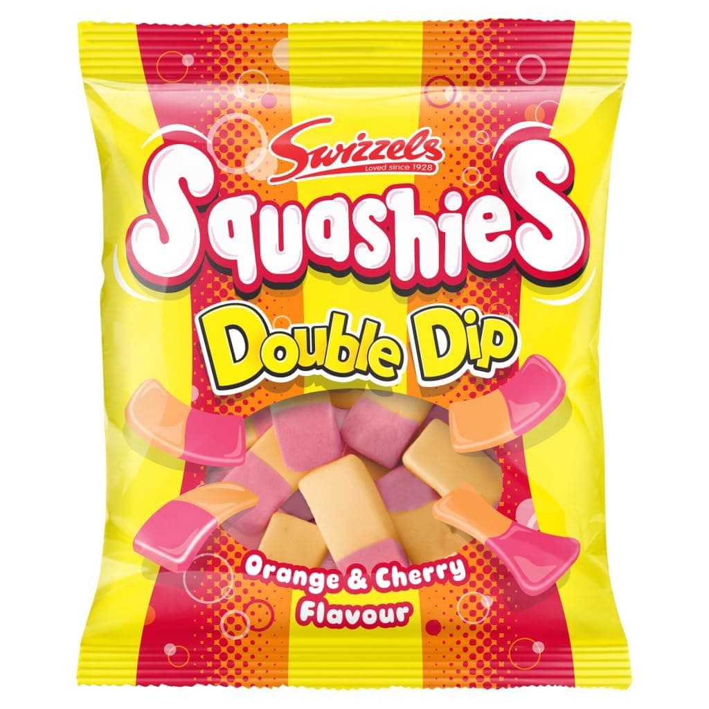 Swizzels Squashies Double Dip Orange & Cherry Flavour 120g