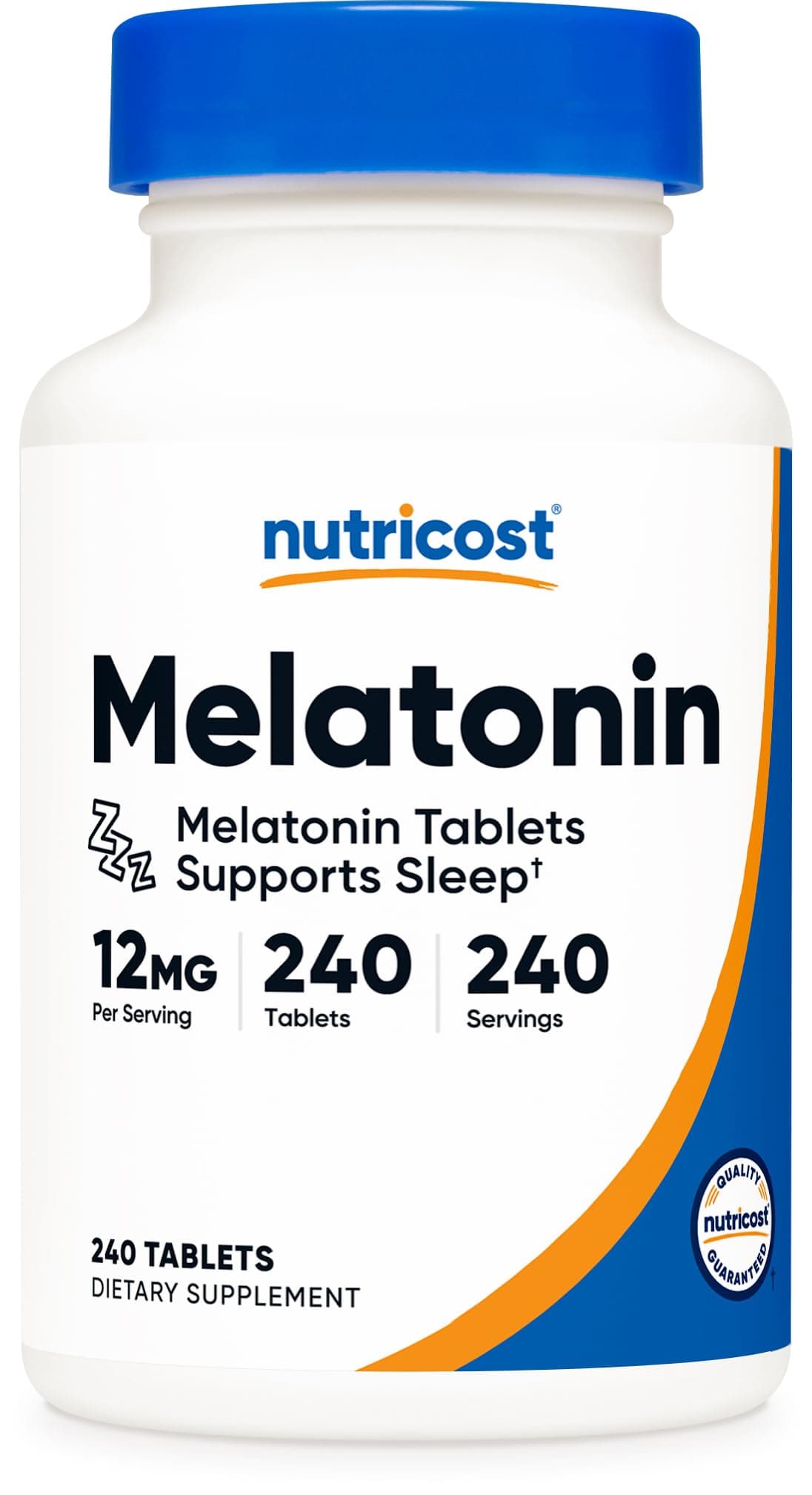 Nutricost Melatonin 12mg, 240 Tablets - 12mg Per Serving, Non-GMO, Gluten Free