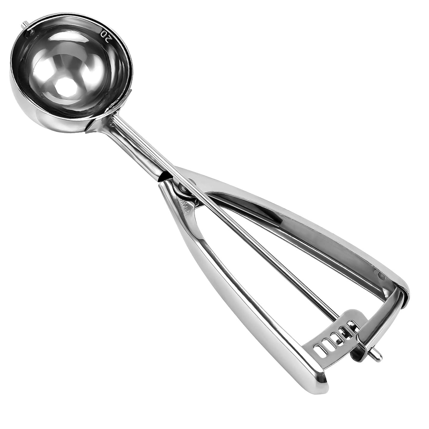 Large Cookie Scoop. 3 Tbsp Cookie Scoop for Baking, Cookie Dough Scoop, Cupcake Scoop, 2 3/32 inches / 53 mm Ball, 18/8 Stainless Steel, Secondary Polishing