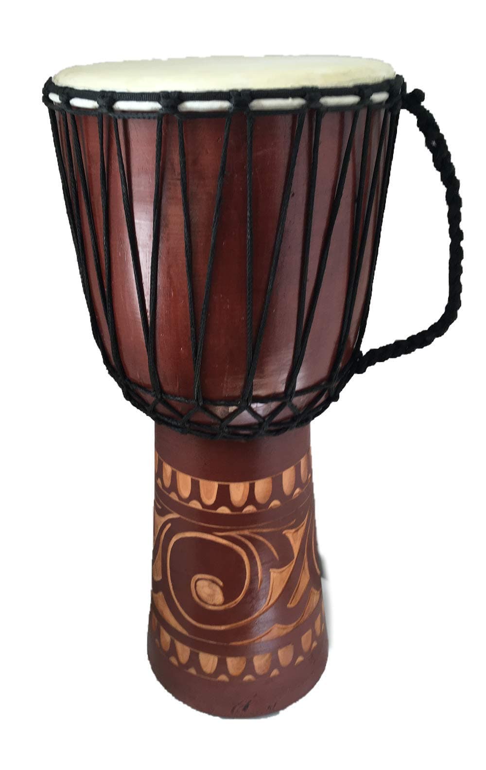 African Style Hand Carved Djembe Drum 60cm Bongo Fair Trade Wooden Professional