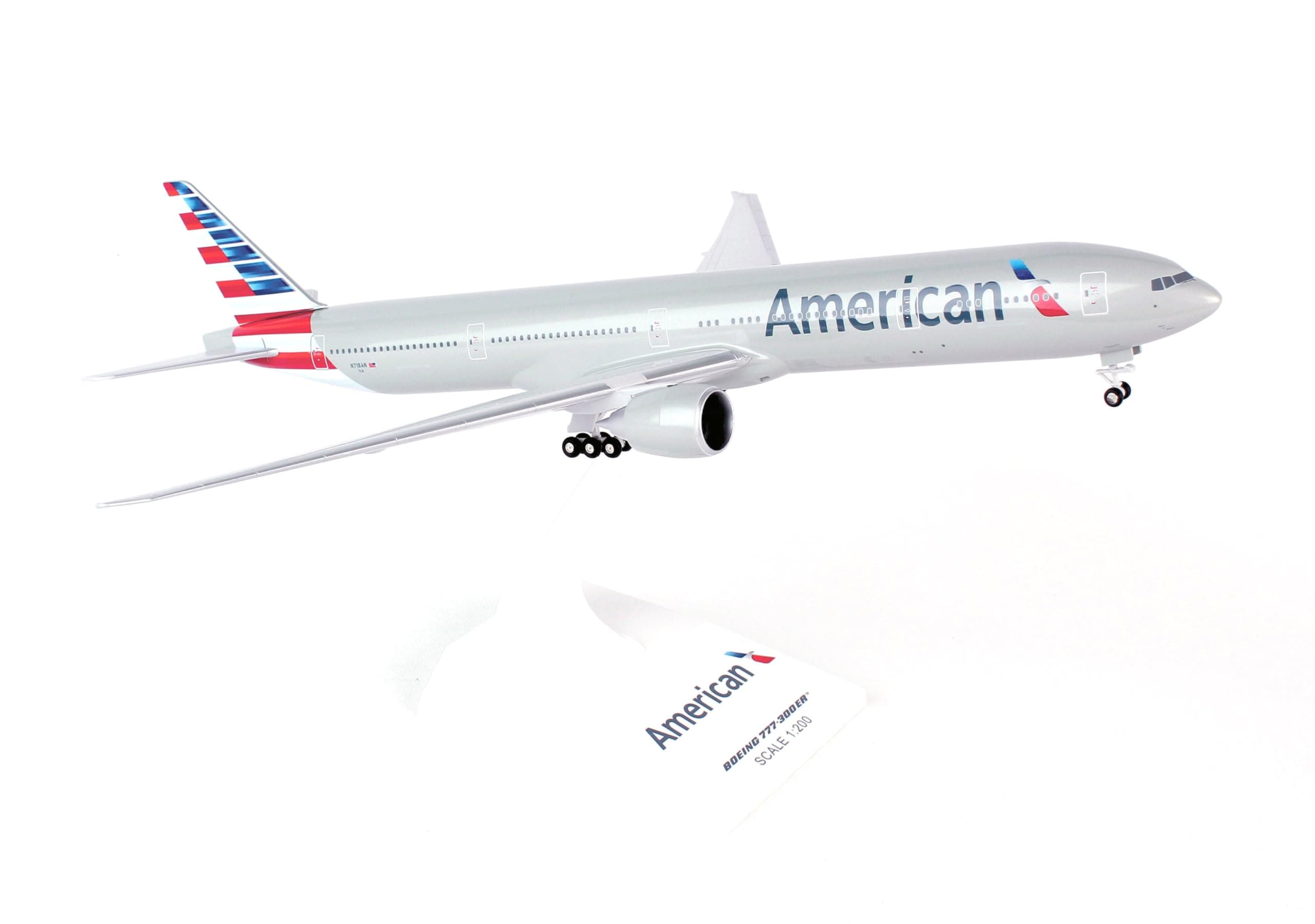 Daron Skymarks SKR715 American 777-300 New Livery Airplane Model Building Kit with Gear, 1/200-Scale