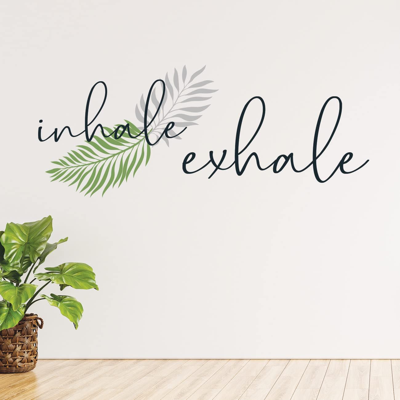 No Worries - Quote Wall Sticker for Living Room/Inspiring Wall Decals for Home & Office - Vinyl Stickers for Wall Decor - Easy to Apply (Size : 45cm x 45cm Inhale Exhale Multicolor)