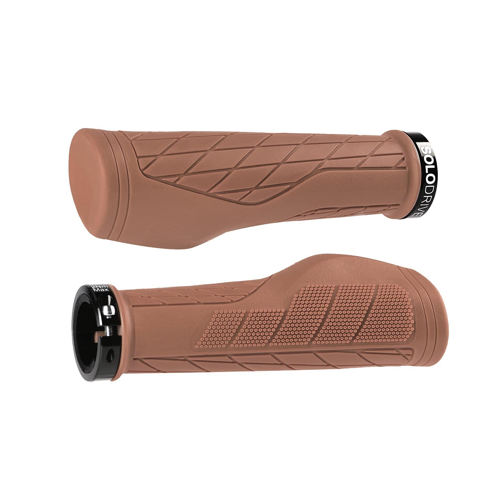SOLODRIVE Ergonomic Design Mountain Bike Grips, Comfortable Bicycle Handlebar Grips, Single Lock-on and Non-Slip MTB Handle, Fit MTB, E-Bike, Hybrid, Scooter