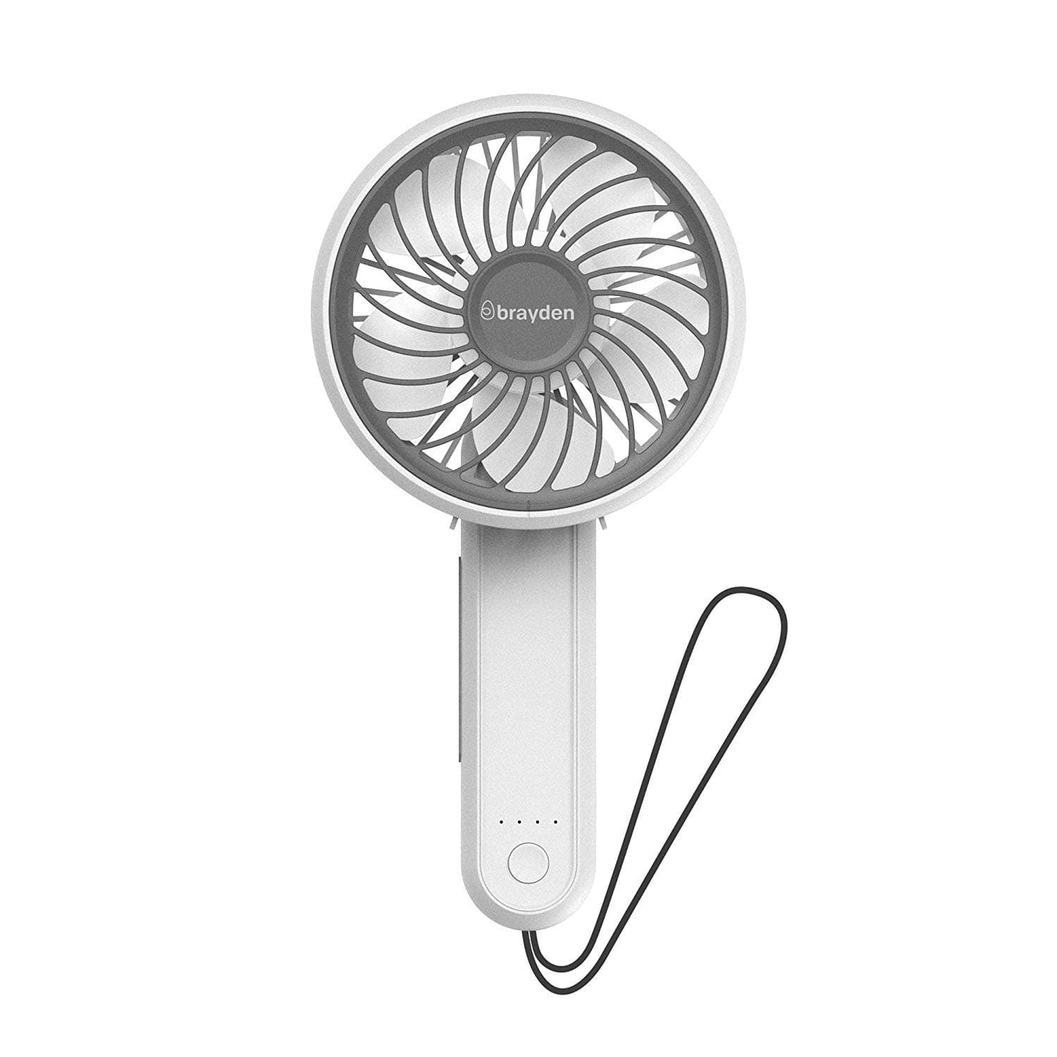 Brayden Airo F20, Rechargeable 180 Degree Foldable Handheld Fan with 3 speed settings (White)