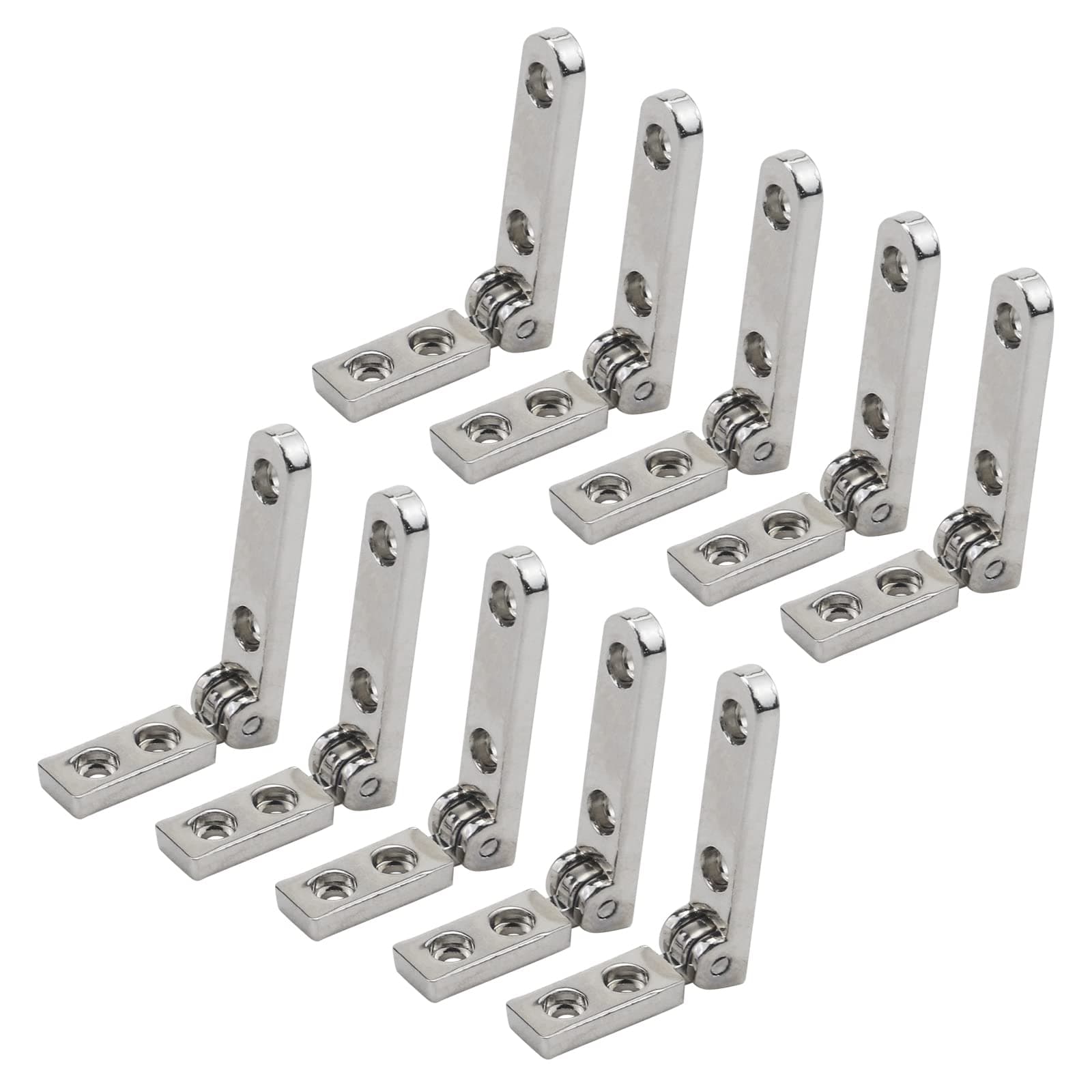 Tulead Hinge Jewelry Small Box Hinges Hinge Rail for Box,Wardrobe 10PCS (Silver,1.2"x0.2"x0.8")