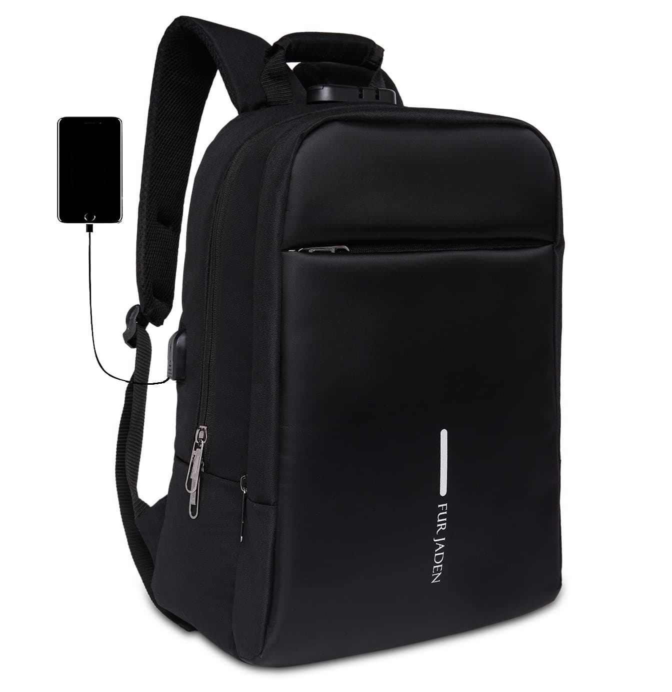 Anti Theft Number Lock Backpack Bag with 15.6 Inch Laptop Compartment, USB Charging Port & Organizer Pocket for Men Women Boys Girls