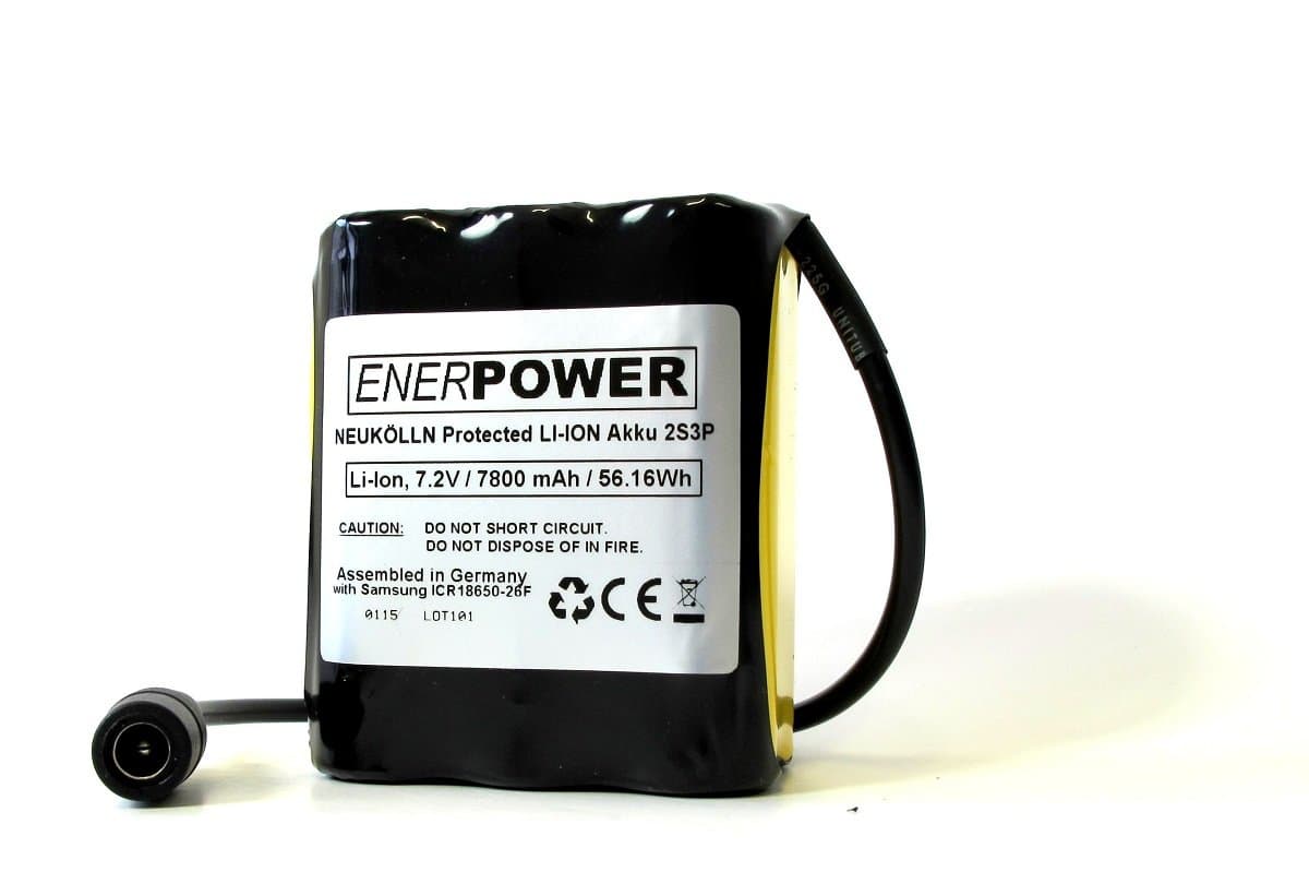 Enerpower Neukölln 2s3p Bike LED Light/Battery 7.4 7800 mAh with DC Plug 5.5/2.1 mm)