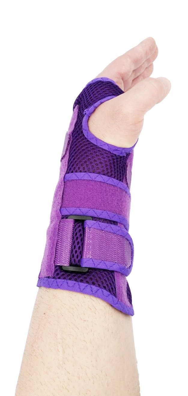 LTG PRO® Breathable Mesh Universal Wrist Support with Buckle Brace Splint Carpal Tunnel Sprain Strain (Purple)