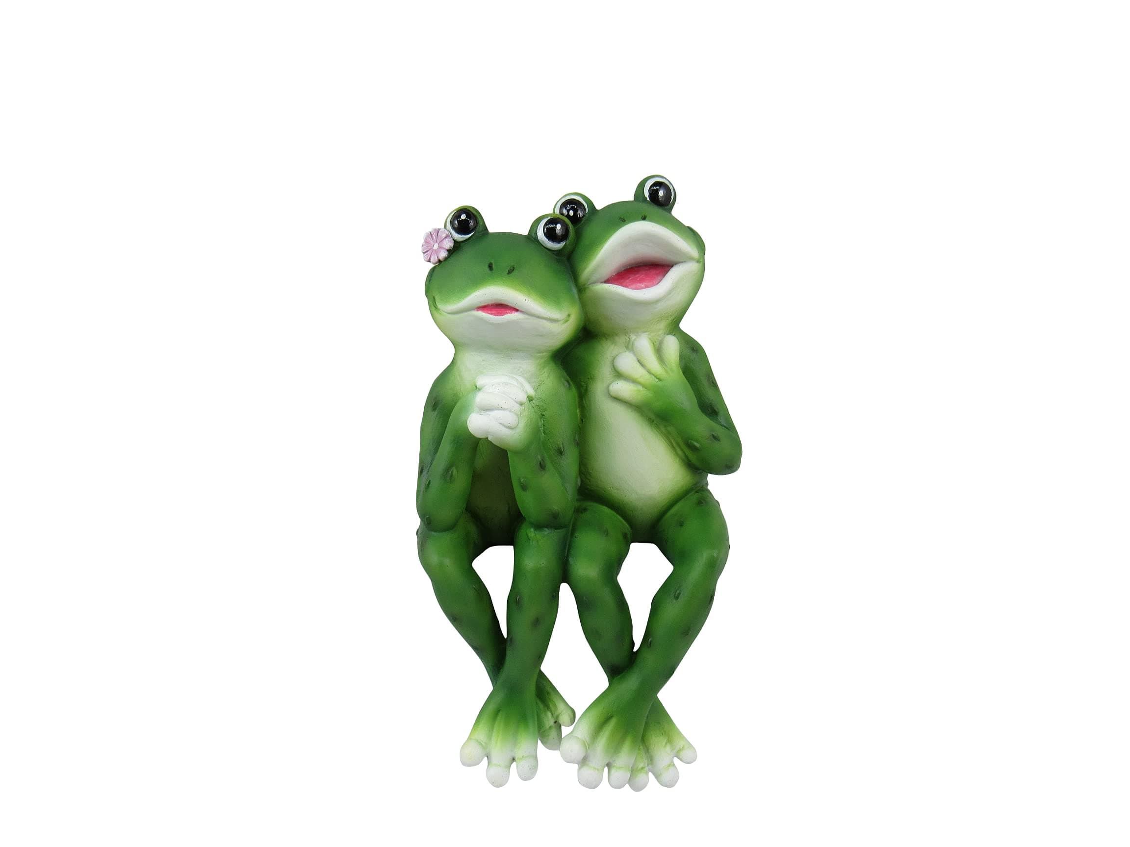 DWK Shelf Sitting Figurine | Shelf Decor | Desk Accessories | Statues & Figurines | Office Decor | Bookshelf Accessories and Decorations - Frog Couple