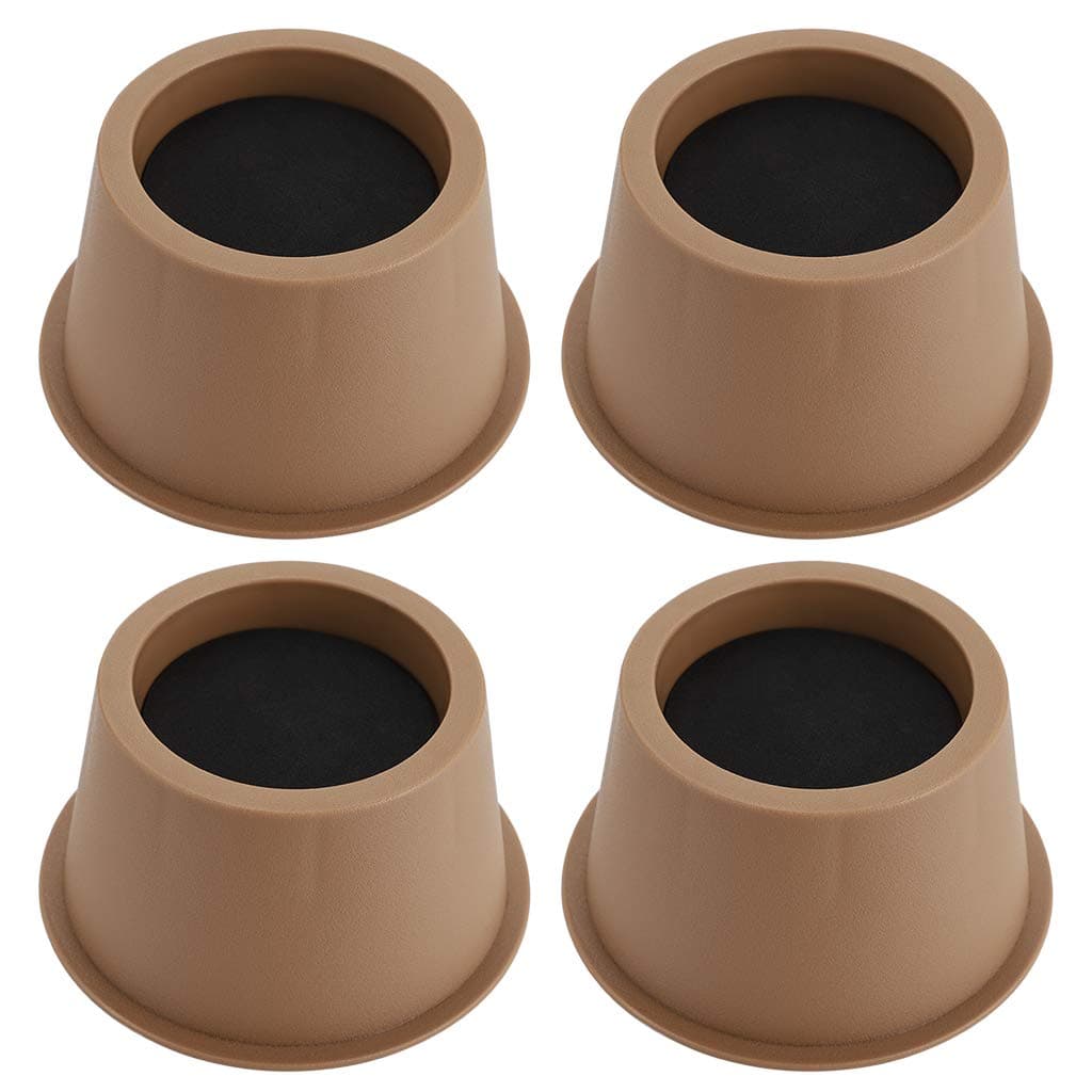 BSTKEY Set of 4 Brown Round Furniture Risers for Bed Chair Desk Table Sofa 5cm