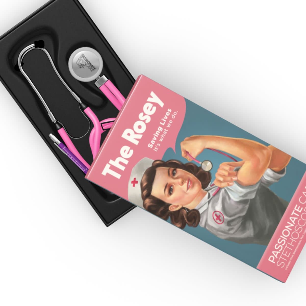 The Rosey: The Dual Head Pink Stethoscope Kit That Helps You Feel Good About The Care You give. It’s Who You are. W/Upgraded Soft Ear Tips for Comfort, Name Tag, Parts, Pen Light, Double Tubing.
