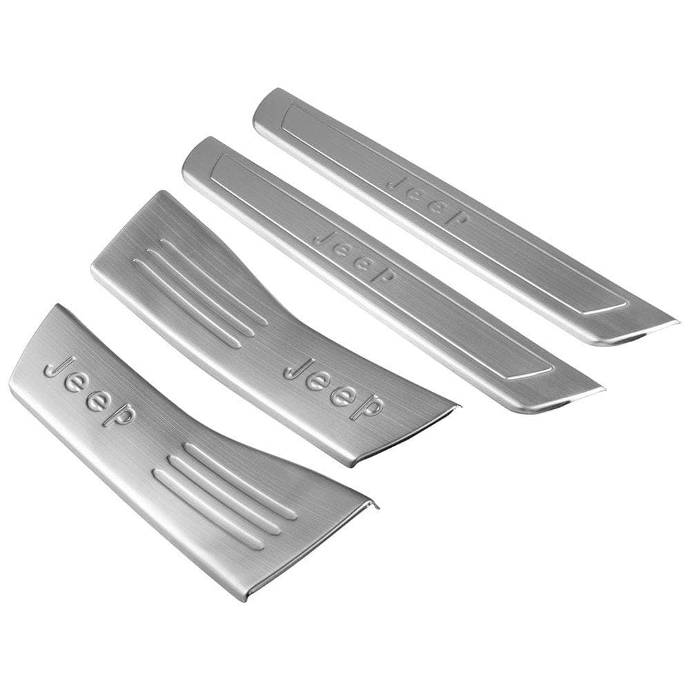 Leesville 4th Generation 2011-2017 for Jeep Grand Cherokee Door Sill Guards Stainless Steel Inner 4 Pcs Door Sill Protector Automobile Decoration Scuff Plate