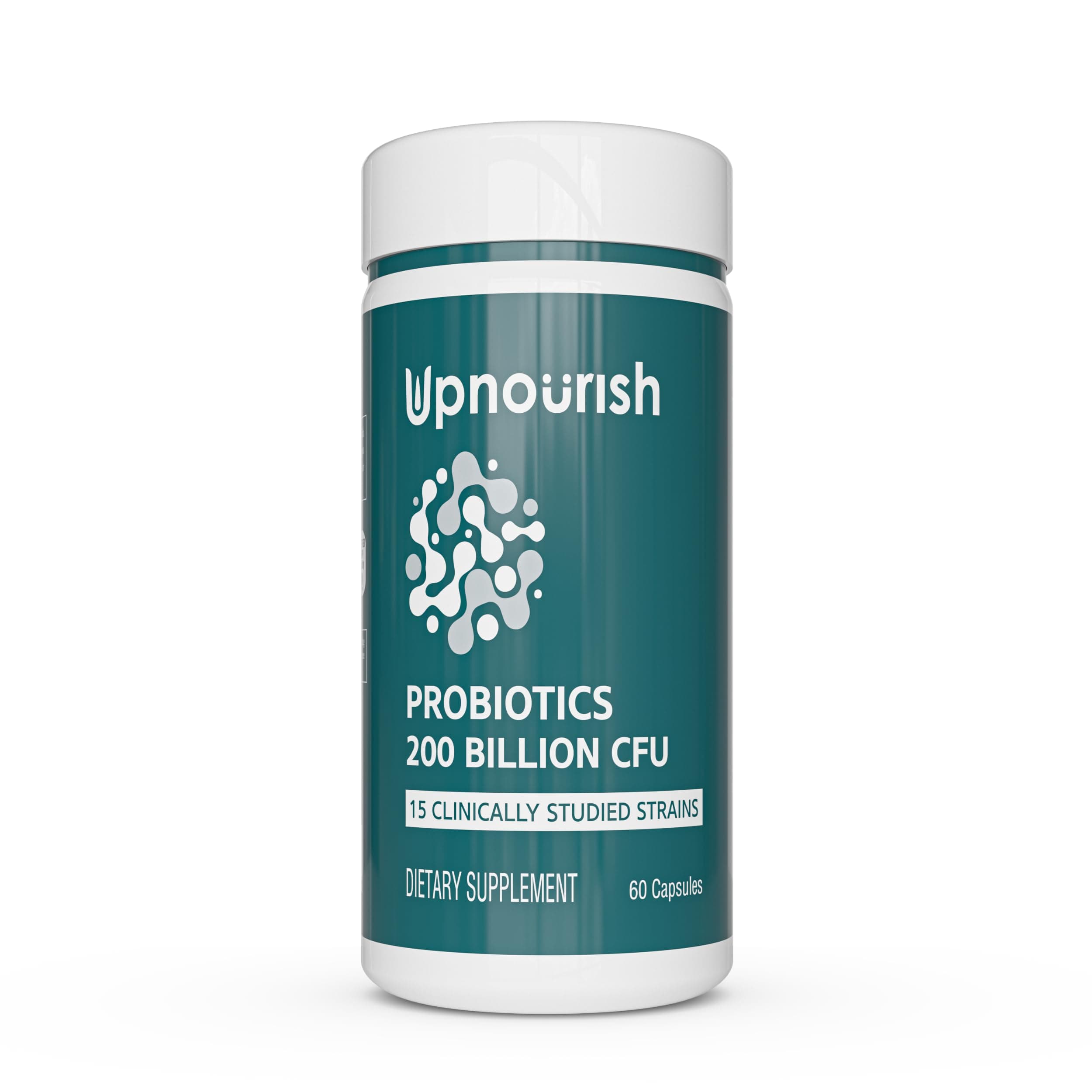 Probiotics - 200 Billion CFUs for Men and Women, 15 Clinically Studied Strains, Prebiotics & Enzymes - 60 Vegan Capsules