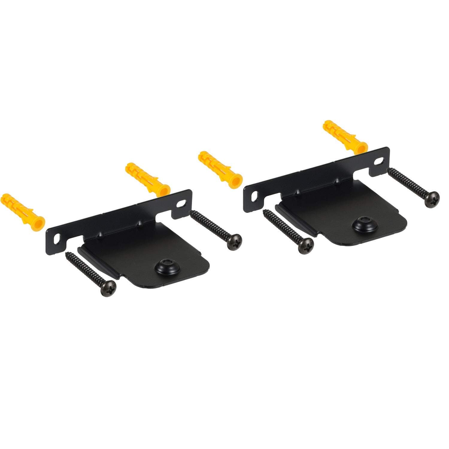 YUHUA ELE Soundbar Bracket for LG SK4D - 2 Packs Black Metal Sound Bar Wall Mount Kit, Music Player System Wall Holder, Mini Speaker Mounts with Mounting Accessories