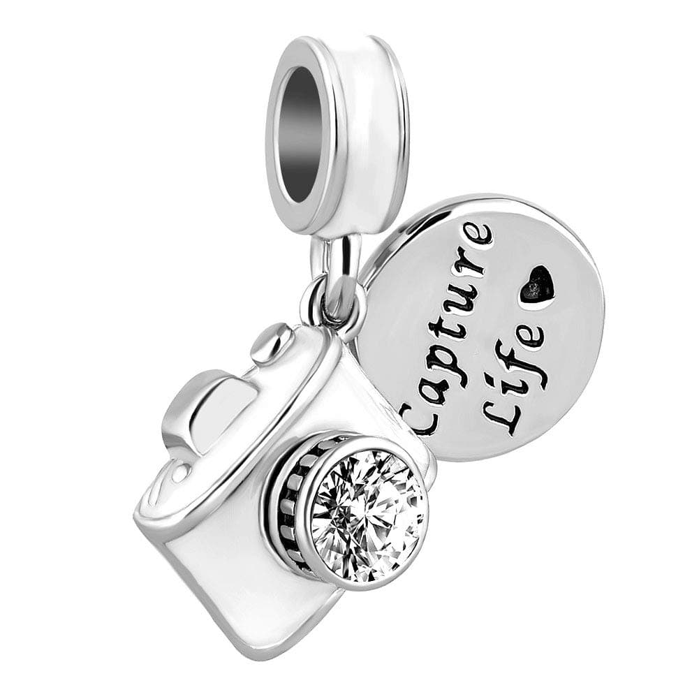 CharmSStoryCamera Capture Life Travel Dangle Charm Bead for Charm Bracelet