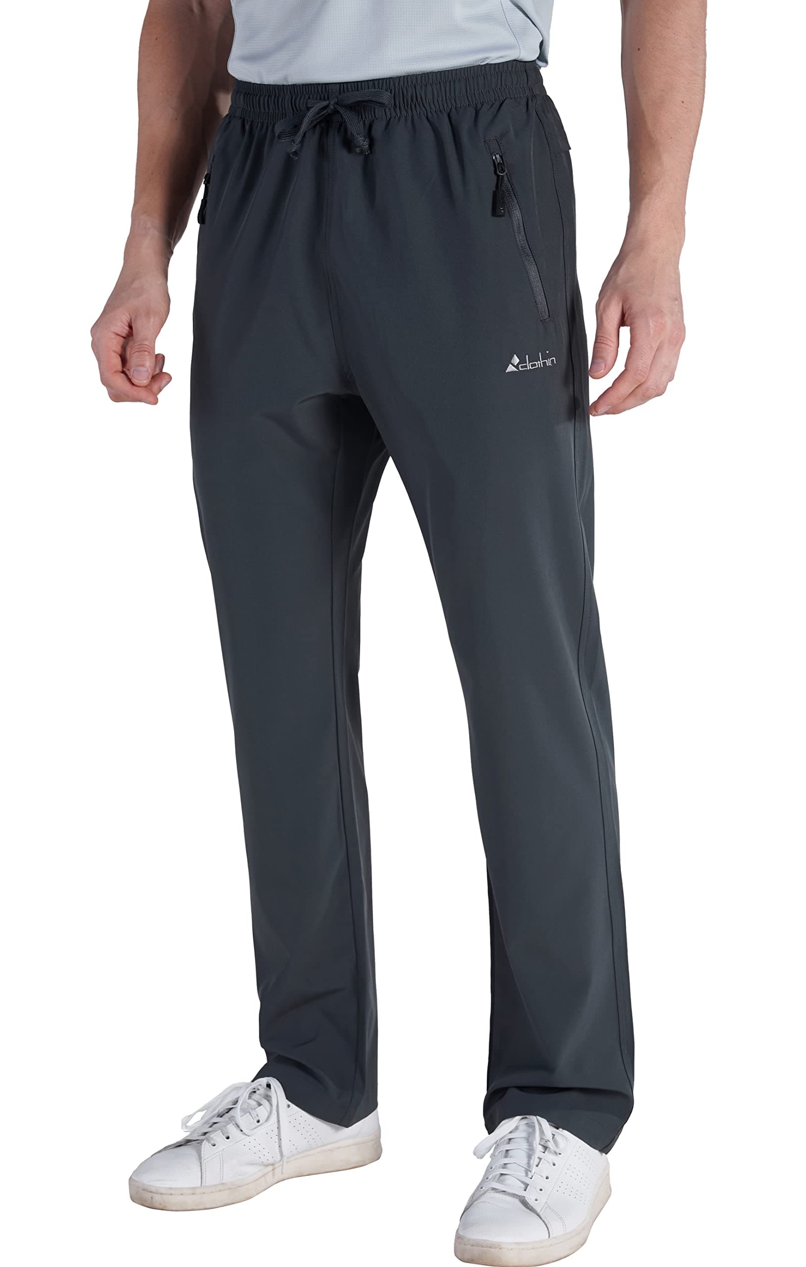 clothin Mens Workout Athletic Pants Elastic-Waist Drawstring Pants for Sport Exercise Travel,Quick-Dry,Stretchy