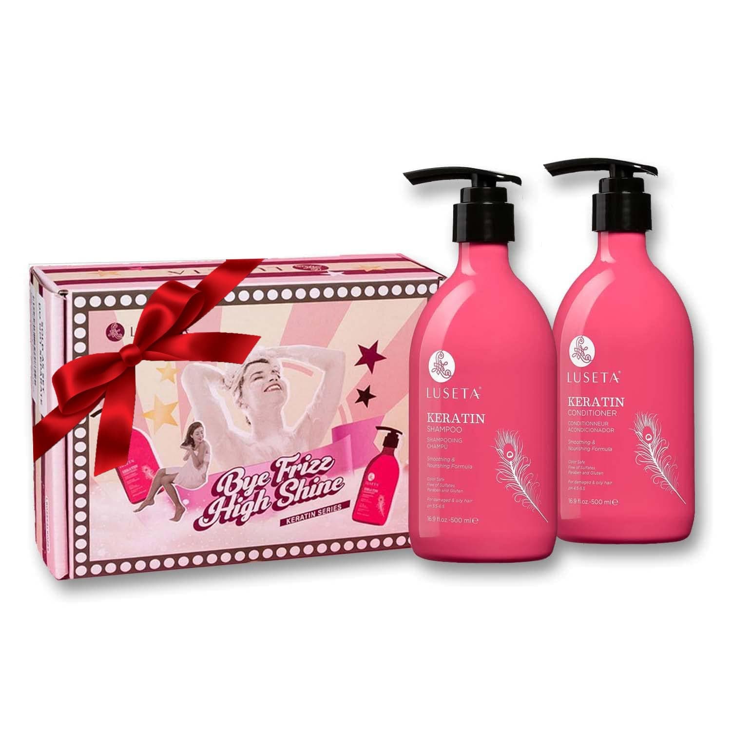 Keratin Shampoo and Conditioner Set Moisturizing Treatment for Dry Hair Smooth & Repair Damaged Hair for Women Sulfate Free 16.9 oz