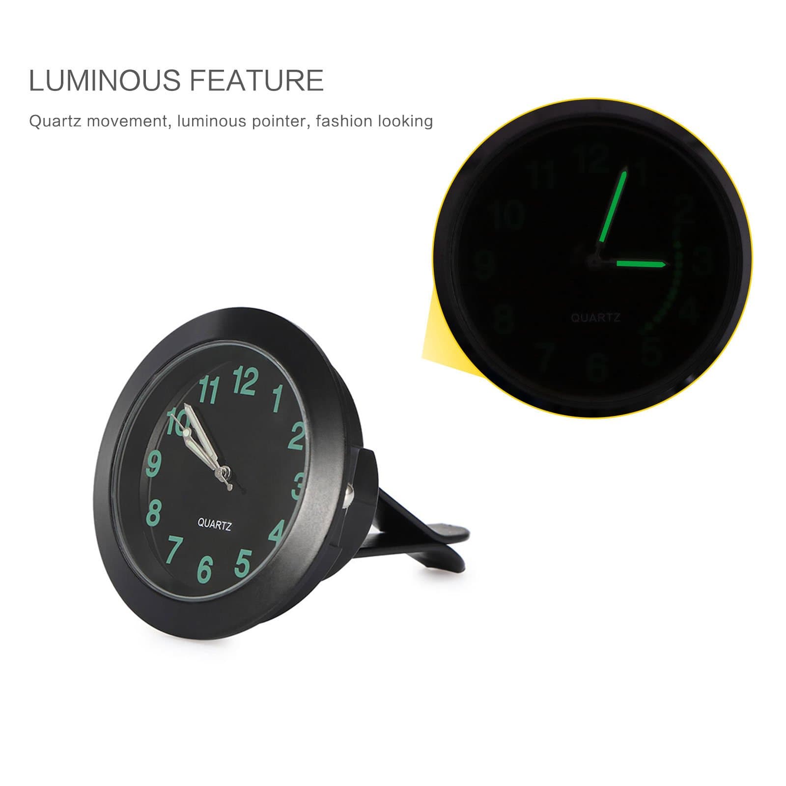 TiooDre Car Air Vent Clock,Car Air Vent Clip Clock Automobile Luminous Dashboard Clock Auto Interior Quartz Analog Watch
