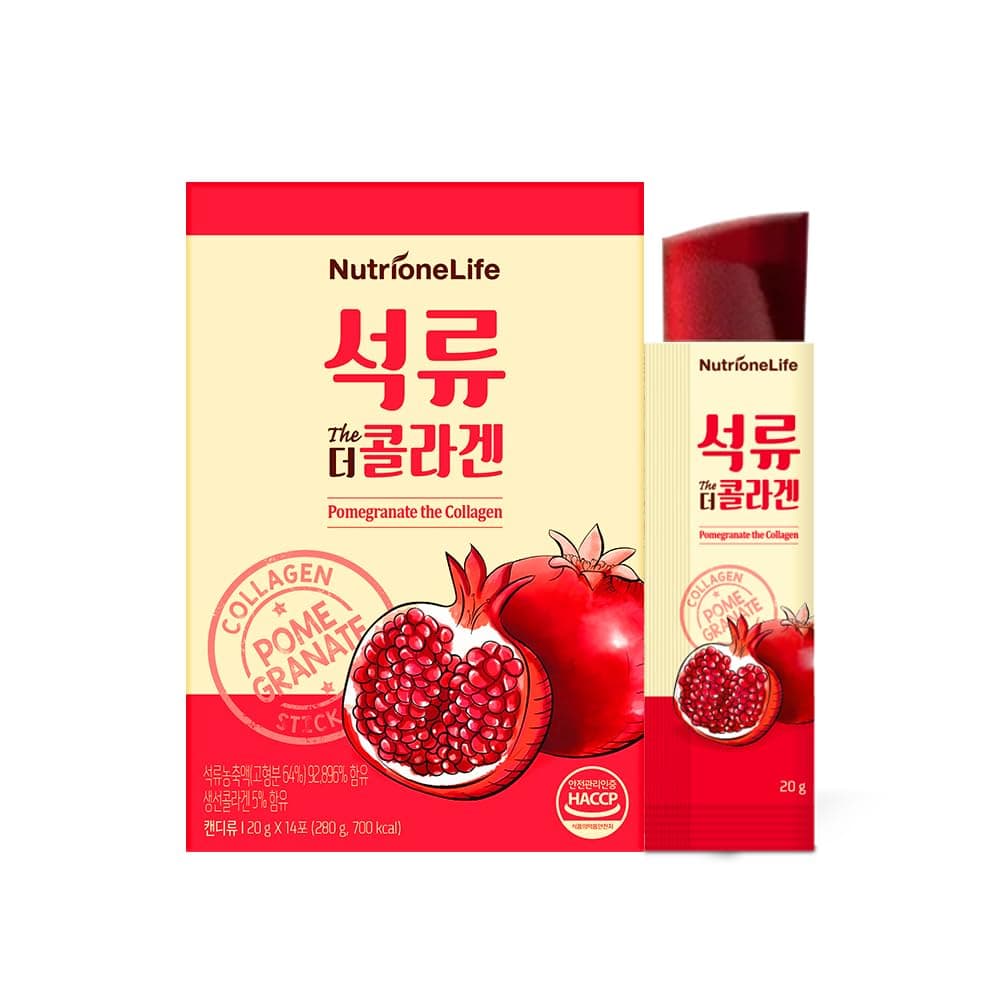 Pomegranate The Collagen Jelly, Korean Woman Antioxidant 1000mg Low Molecular Fish Collagen Jelly, 18579mg Pure Pomegranate Extract, Contain Hyaluronic Acid, Elastin