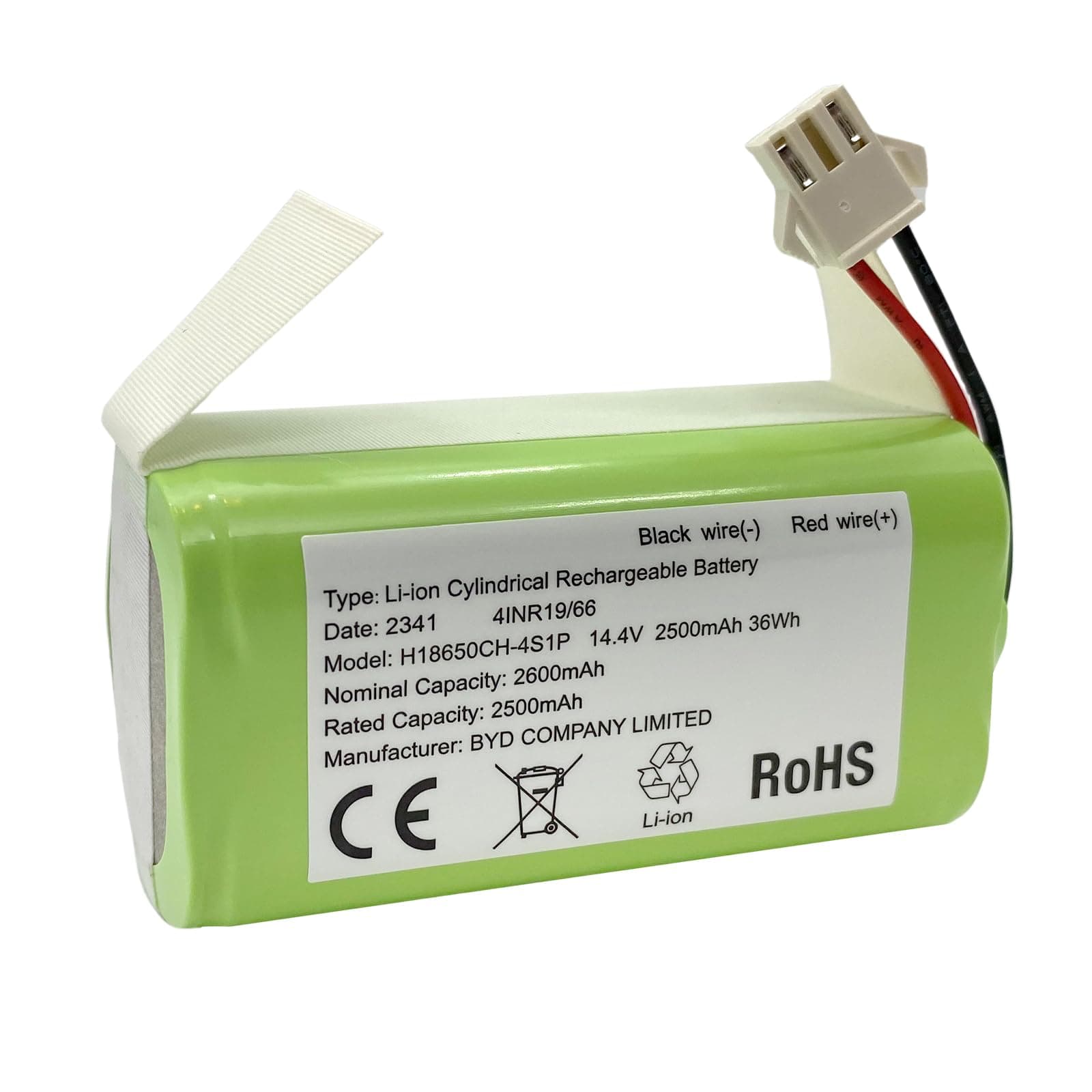 Replacement Battery for Amarey A800 A900 Eufy RoboVac 11 11S 11S Max 12 15C 15C Max 15T 25C 25C Max 30 30C Max 35C G10 Hybrid G20 G30 Edge Hybrid G30 Verge R500 R45 Vacuum OEM BYD14.4v 2600mAh