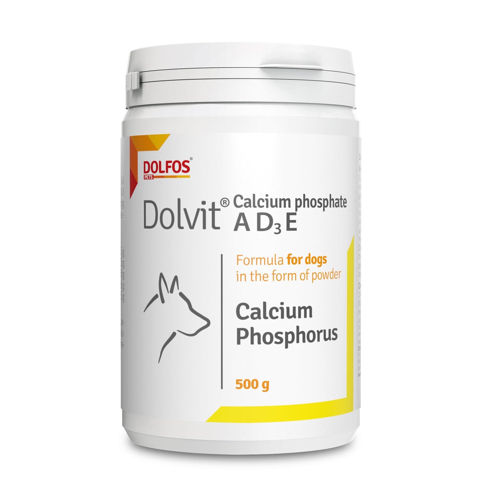 PETS Dolfos Dolvit Calcium Phosphate A D3 E 500g for Puppy Adult Pregnant Nursing Dogs