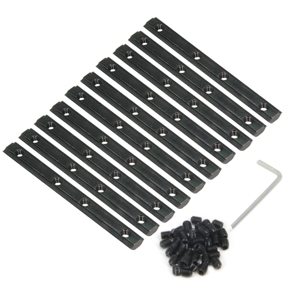 Zeberoxyz 10pcs Black Straight Line Connector Length 3.9inch Joint Bracket with M5 Screws for 2020 Series T Slot 6mm Aluminum Extrusion Profile (2020 Series Straight Brackets-Black)