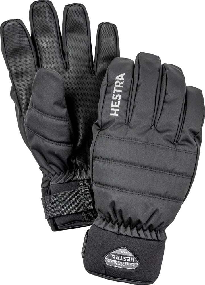 Hestra Boge Czone 5 Finger Adults Ski Gloves, Black (10: hand circumference 10")