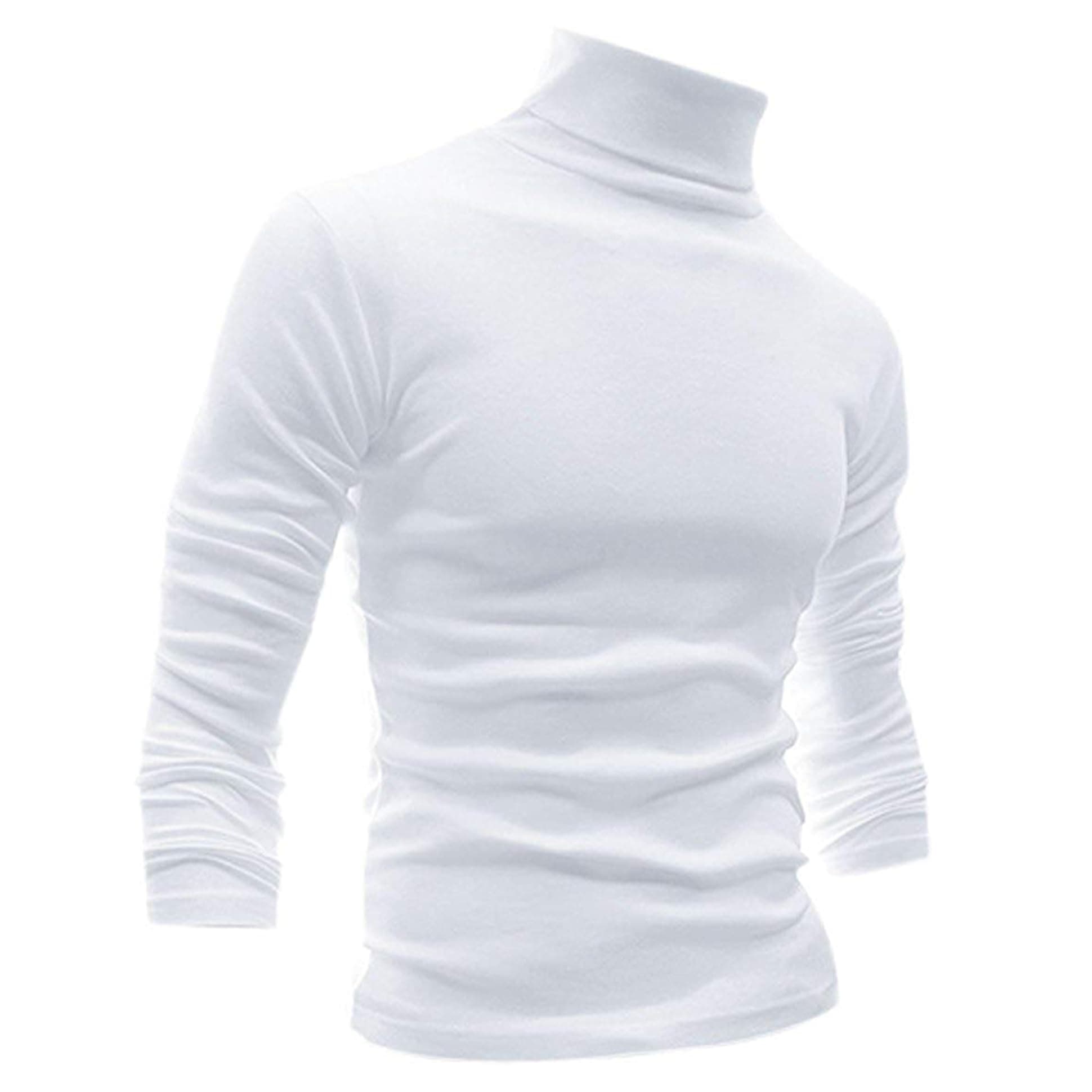 Men's Slim Fit Lightweight Long Sleeve Knitted Pullover Top Turtleneck Sweater T-Shirt