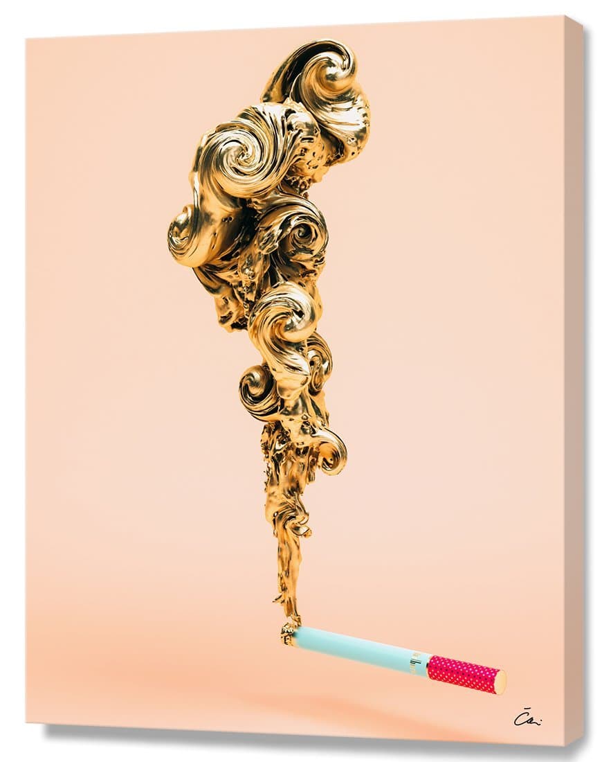 Curioos M_CA00204123_GW Marlboro Canvas Print, Medium, Gold