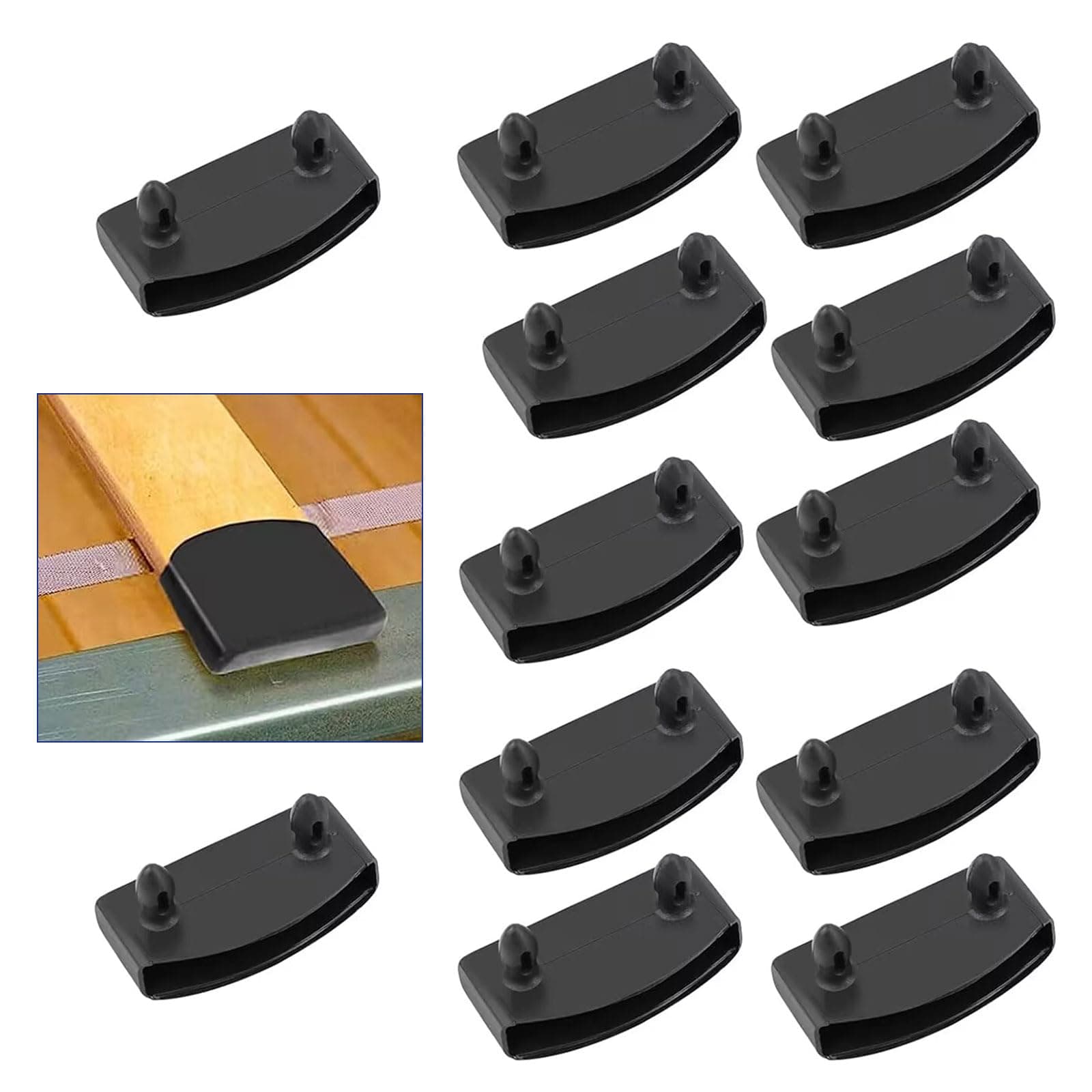 12Pcs Bed Slat Holders, Bed Slat Caps, Side and Center Bed Slats Holders Replacement for Single, Bed Slats Cover for Holding Securing Wooden, Double and King Size, A04220230327JT12YXUKfba