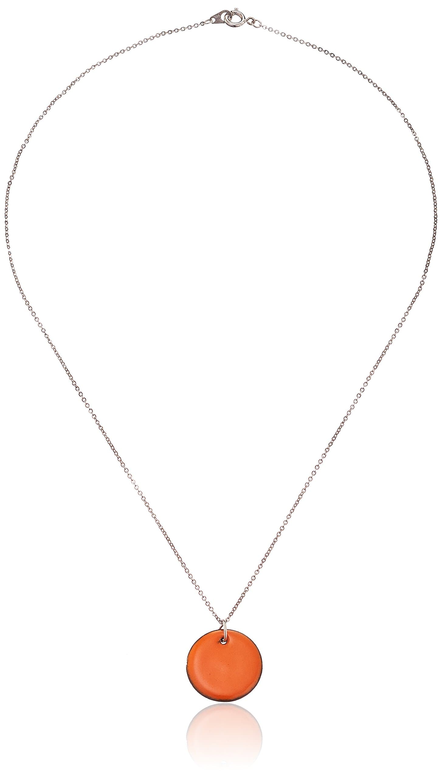 Leighelena Mini Enamel Orange Pendant Necklace, 18"