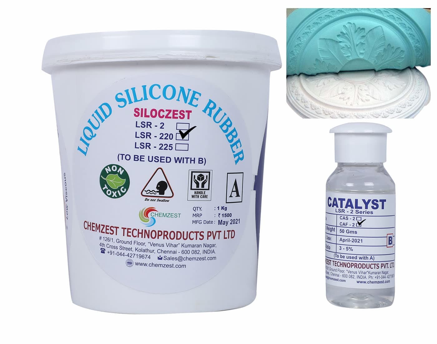 LSR220 Liquid Silicone Rubber for Soap, Candle Mold Making Applications (LSR 220 FAST-1KG, white)