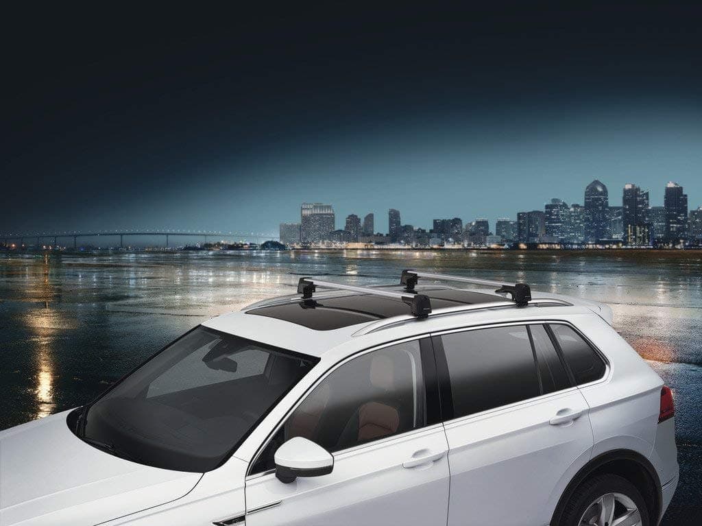 Volkswagen 5QF071151 Roof Rack Bars Set with T-Slot for Tiguan (MQB) in Silver