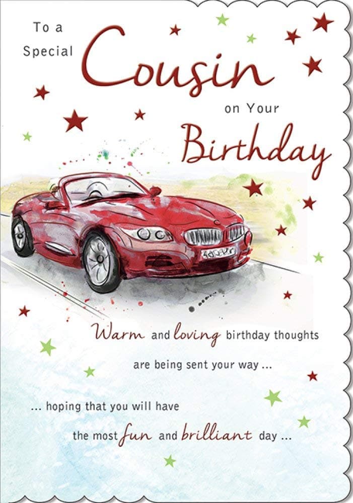 Traditional Birthday Card Cousin M - 7 x 5 inches - Piccadilly Greetings
