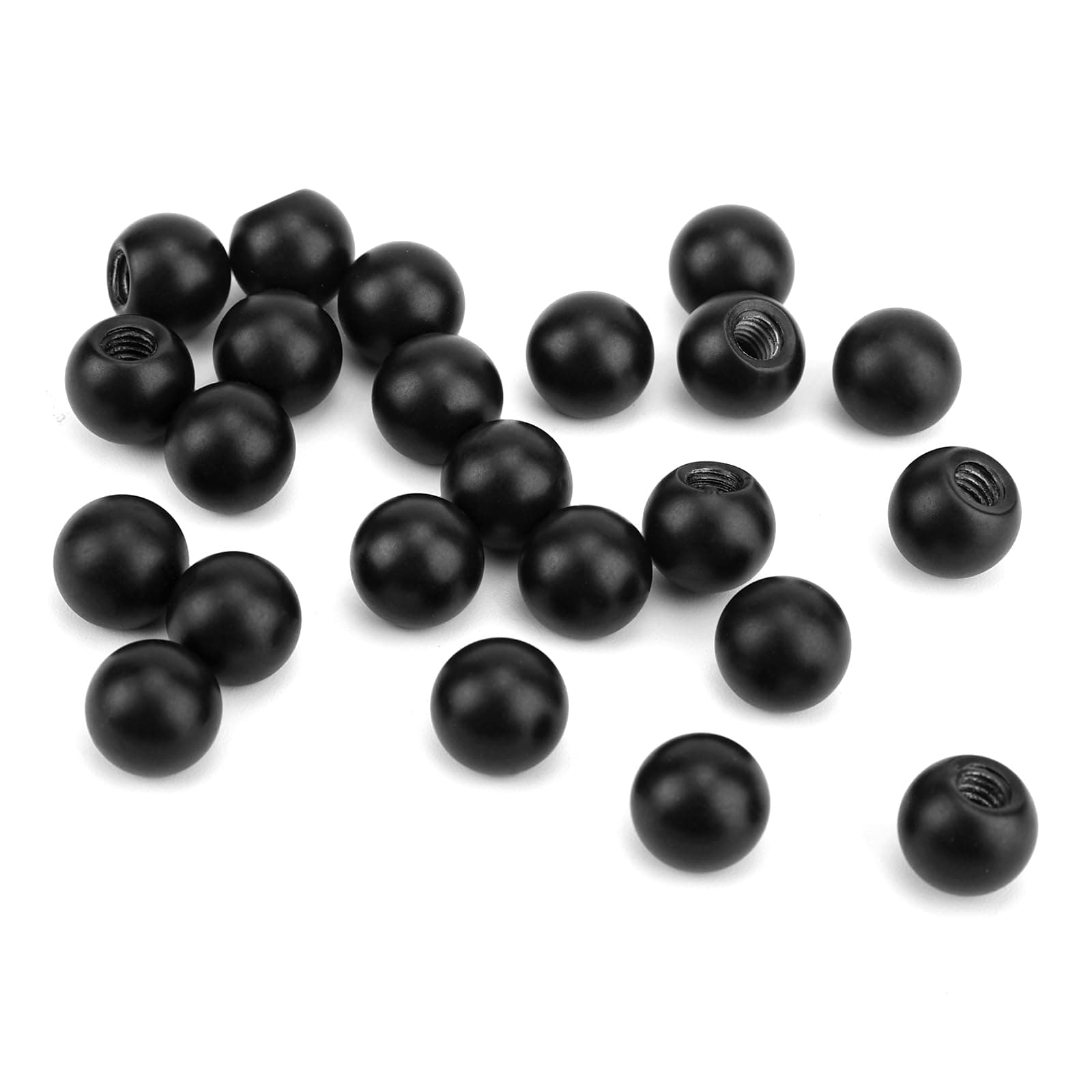 24pcs M4 Thread Cap Nuts Knob, Decorative Screw Caps for Light Fixture Screw Caps Steel Ball Lamp Decoration Screw Caps Nut Cover for Furniture Lighting (Black)