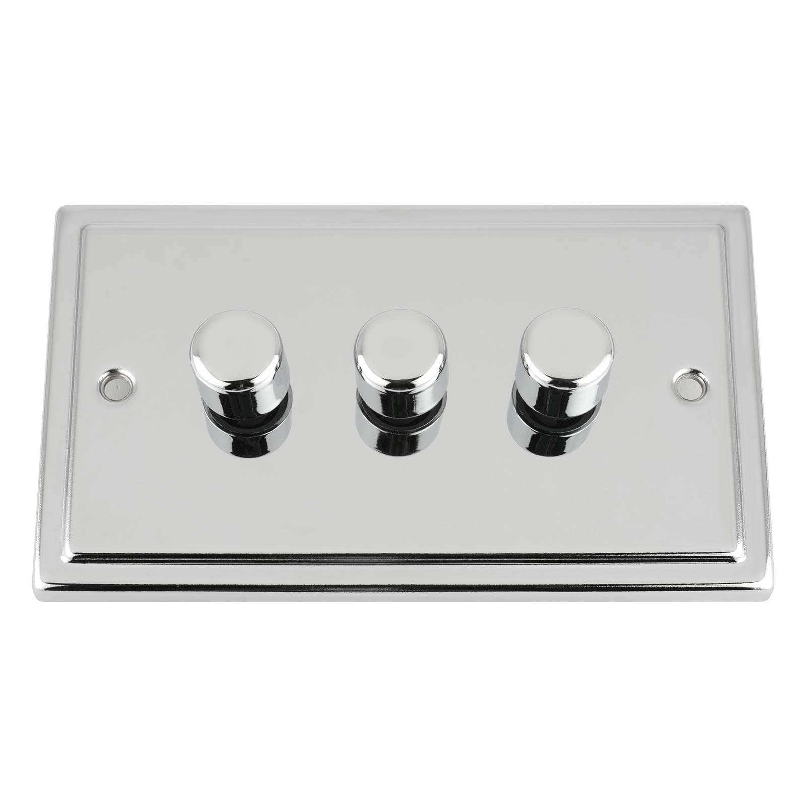 TRIMLINE Polished Chrome Light DIMMER 3 Gang 400W