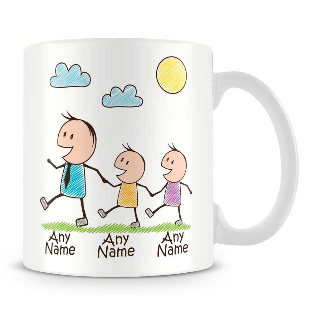 Daddy Mug with Kids and Names (Personalised Mug with Any Names, Message, Text, Photo)