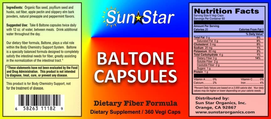 Baltone Capsules - Dietary Fiber - 360 caps
