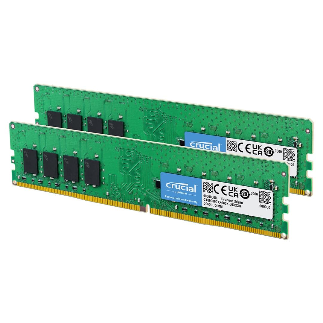 DDR4 RAM 32GB Kit (16GBx2) 3200MHz CL22, Desktop Computer Memory (or 2933MHz, 2666MHz) - CT2K16G4DFRA32A