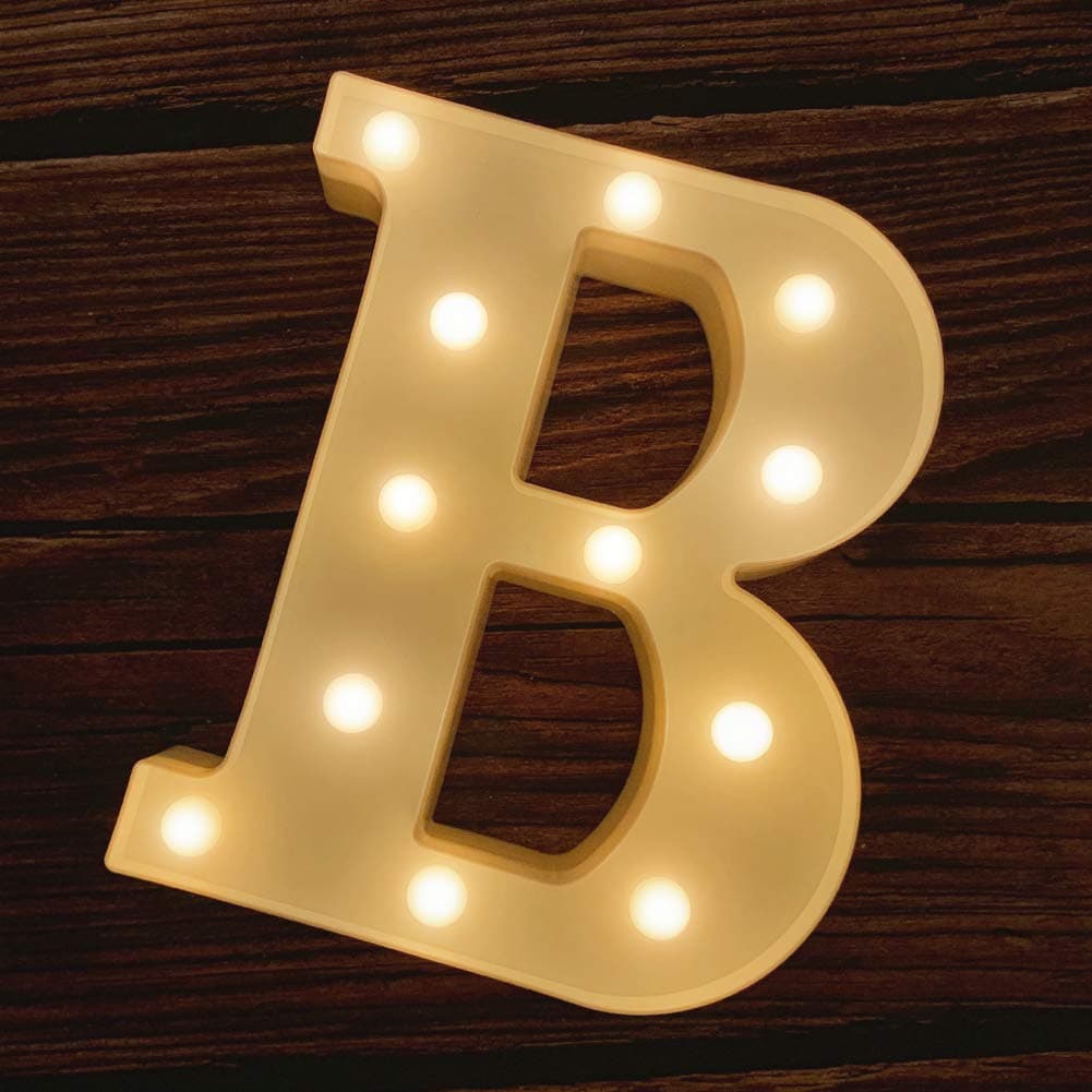 MUMUXI Marquee Light Up Letters | Large Light Up Numbers | Battery Powered and Bright with Every Letter of the Alphabet | For Wedding, Birthday, Party, Celebration, Christmas or Home Decoration (B)