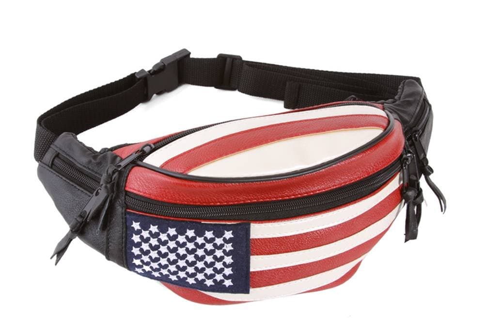 Gravity Travels Lambskin Leather United States Hip Waist Fanny Pack