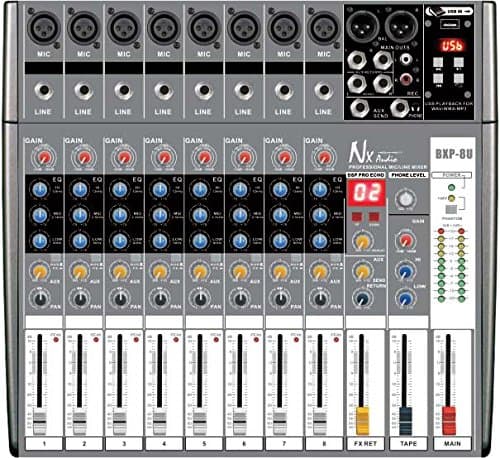 NX Audio BXP8U 8Ch Live Mixer with USB Playback